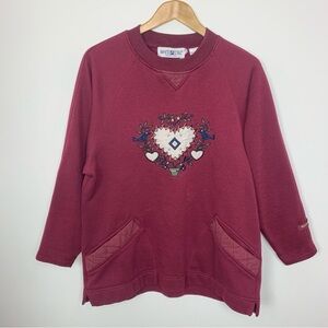 Vintage 90s White Stag Embroidered Grandma Cottagecore Sweatshirt